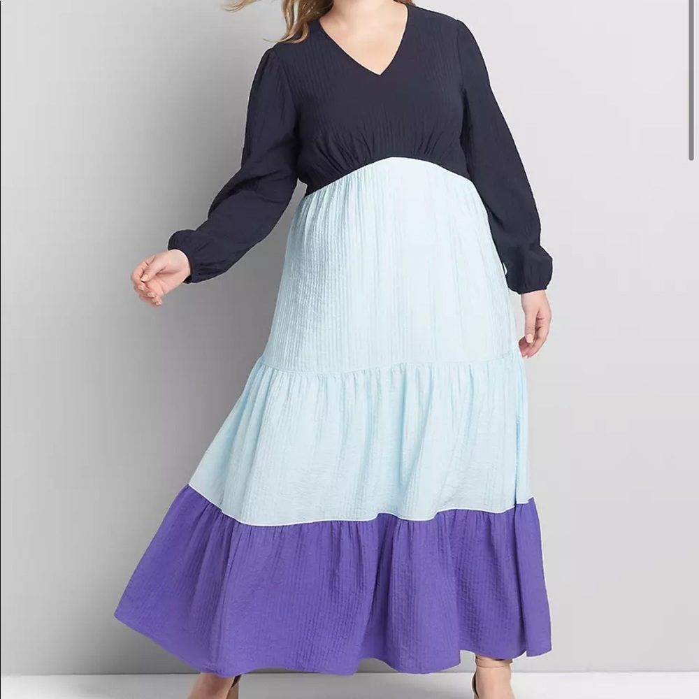 Lane Bryant Crepe Colorblock Maxi Dress
